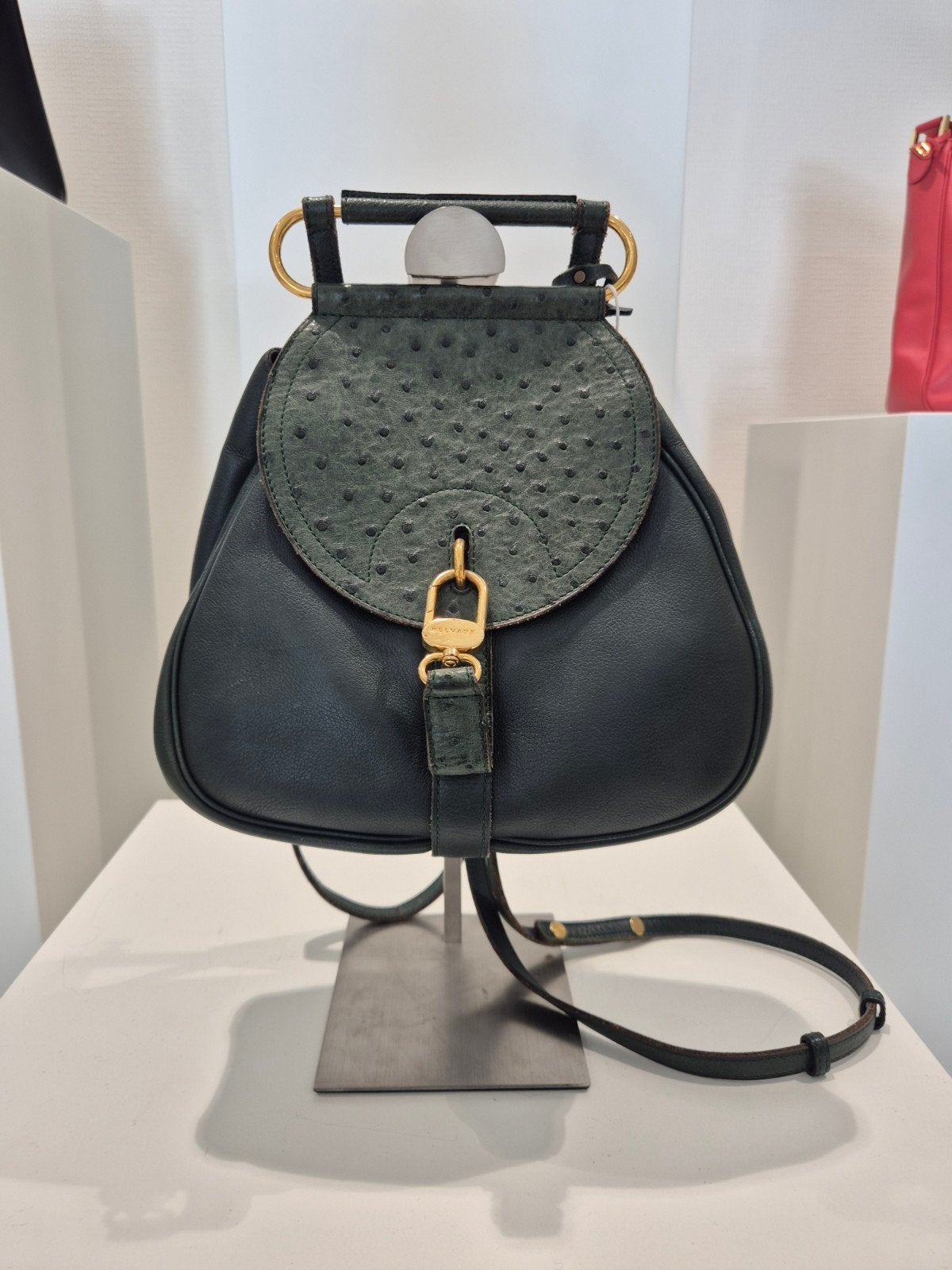 Delvaux Cerceau Autruche forestgreen, Enlèvement, Utilisé, Vert, Autres types