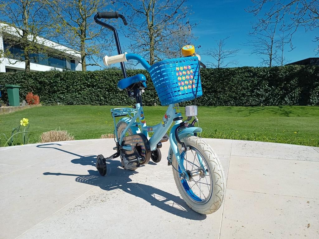 Bumba kinderfietsje met steunwieltjes en duwstang, Fietsen en Brommers, Ophalen