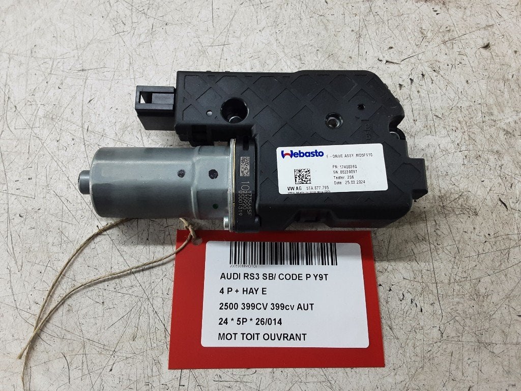 TOIT OUVRANT MOTEUR Audi RS 3 Sportback (8YA) (5TA877795), Autos : Pièces & Accessoires, Mevr. I. Hauben, Audi, Utilisé, Rue de l'Espoir 34 34
4030  GRIVEGNÉE, BE