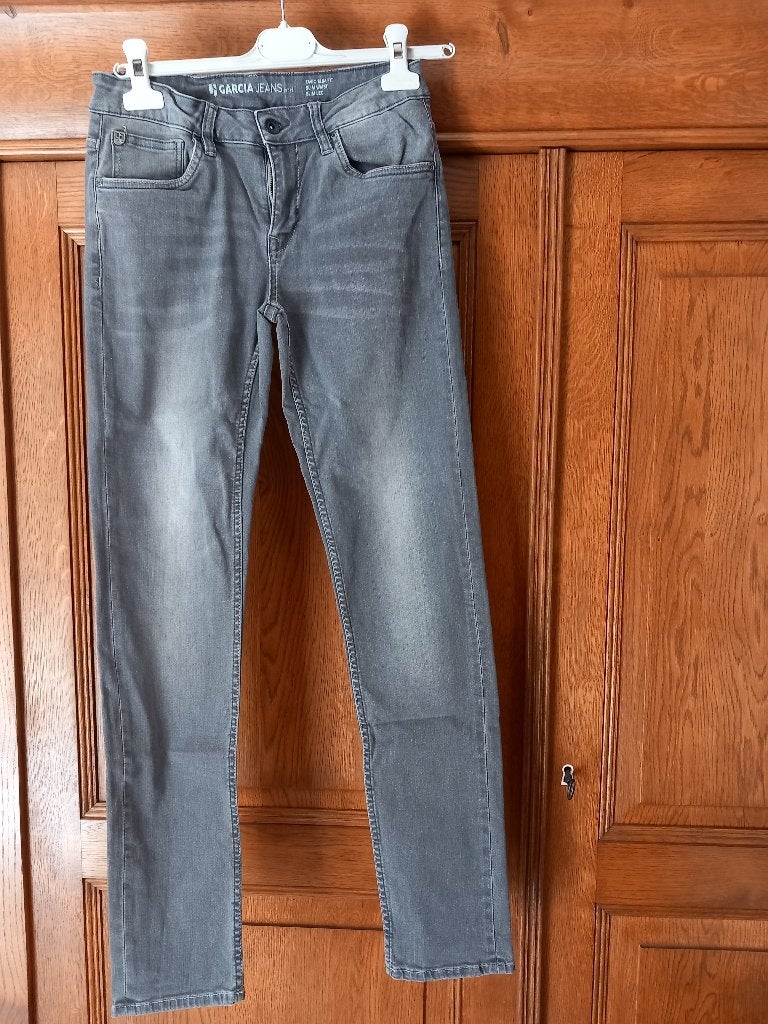 GARCIA - grijze jeans - 5 zakken - maat 164 cm, Kleding | Heren, Verzenden, Zo goed als nieuw, Grijs, Garcia + Jack &Jones