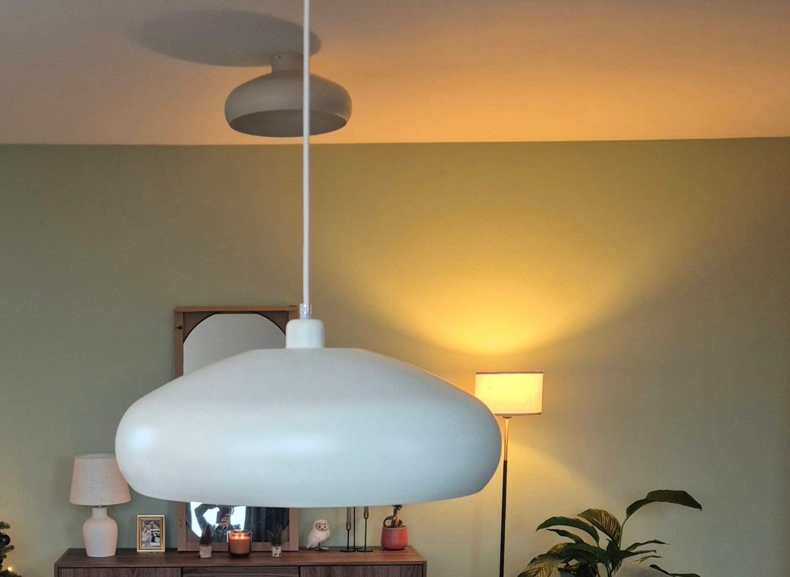 Moderne witte lampenset – 1 hanglamp + 4 plafondlampen, Huis en Inrichting, Ophalen