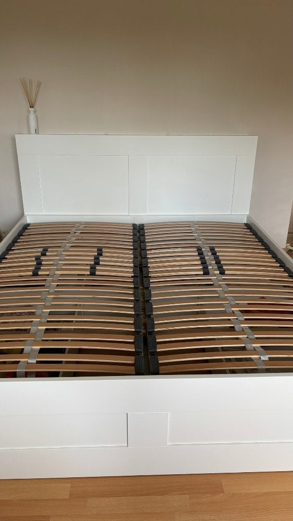 BED, Huis en Inrichting, Ophalen, Wit, Tweepersoons, Zo goed als nieuw