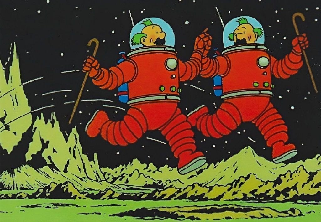 Carte postale : Hergé : Tintin - On a Marché sur la Lune, Enlèvement