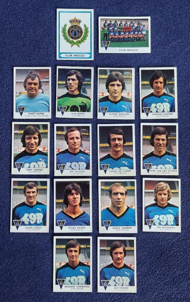 16 versch. Panini stickers voetbal ' FB 1978 - Club Brugge ', Ophalen of Verzenden, Nieuw, Poster, Plaatje of Sticker
