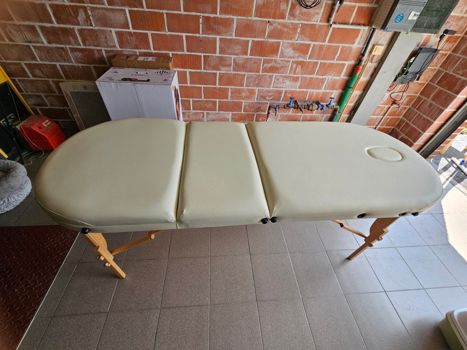 Witte massagetafel Tectake, Ophalen, Gebruikt, Massagetafel