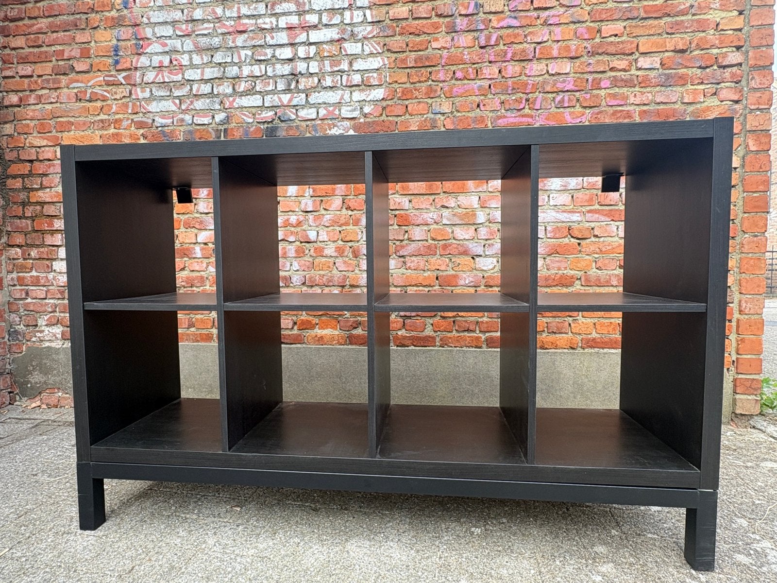 IKEA KALLAX 2x4 – zwart + onderstel, Ophalen, Gebruikt