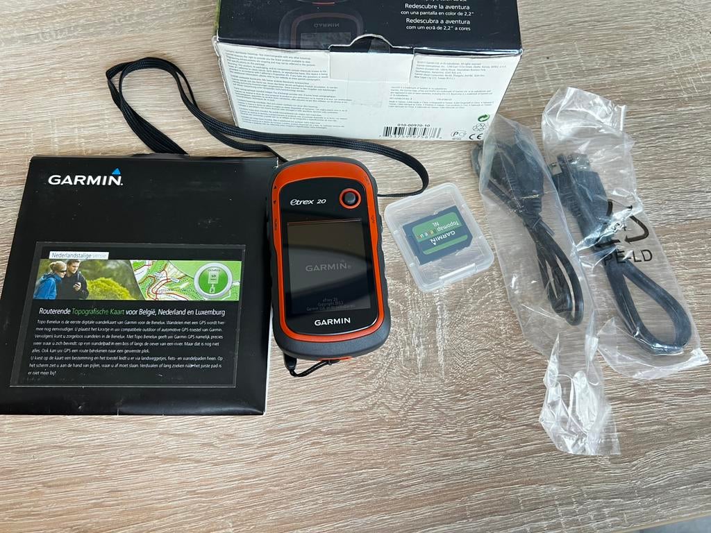 Garmin eTrex 20 GPS met Topografische Kaart Benelux, Verzenden, GPS, Zo goed als nieuw