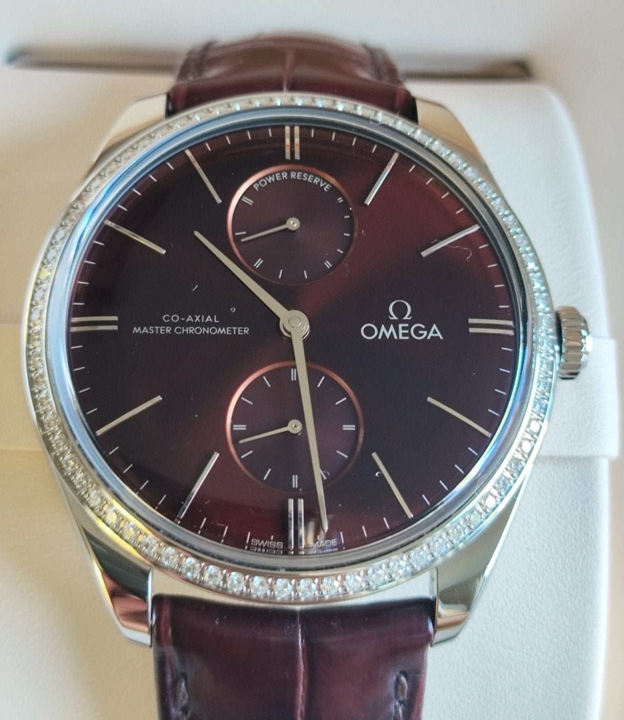 1 Omega De Ville Trésor Diamant, Co-Axial Master Chronometer, Montre-bracelet, Autres marques, Enlèvement ou Envoi, Cuir