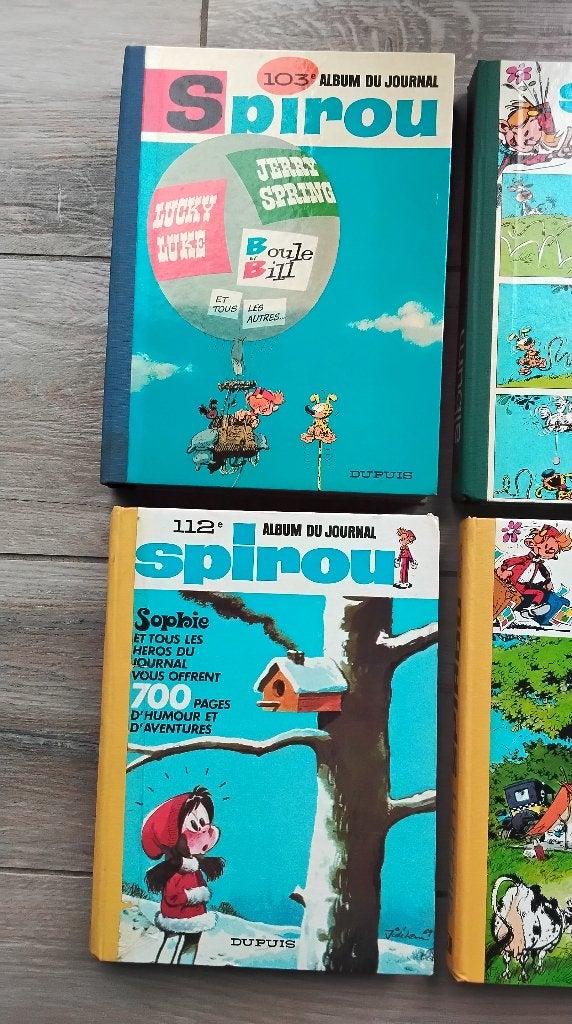 6 albums Spirou 1966 tot 1977., Boeken, Stripverhalen, Gelezen, Meerdere stripboeken, Ophalen of Verzenden