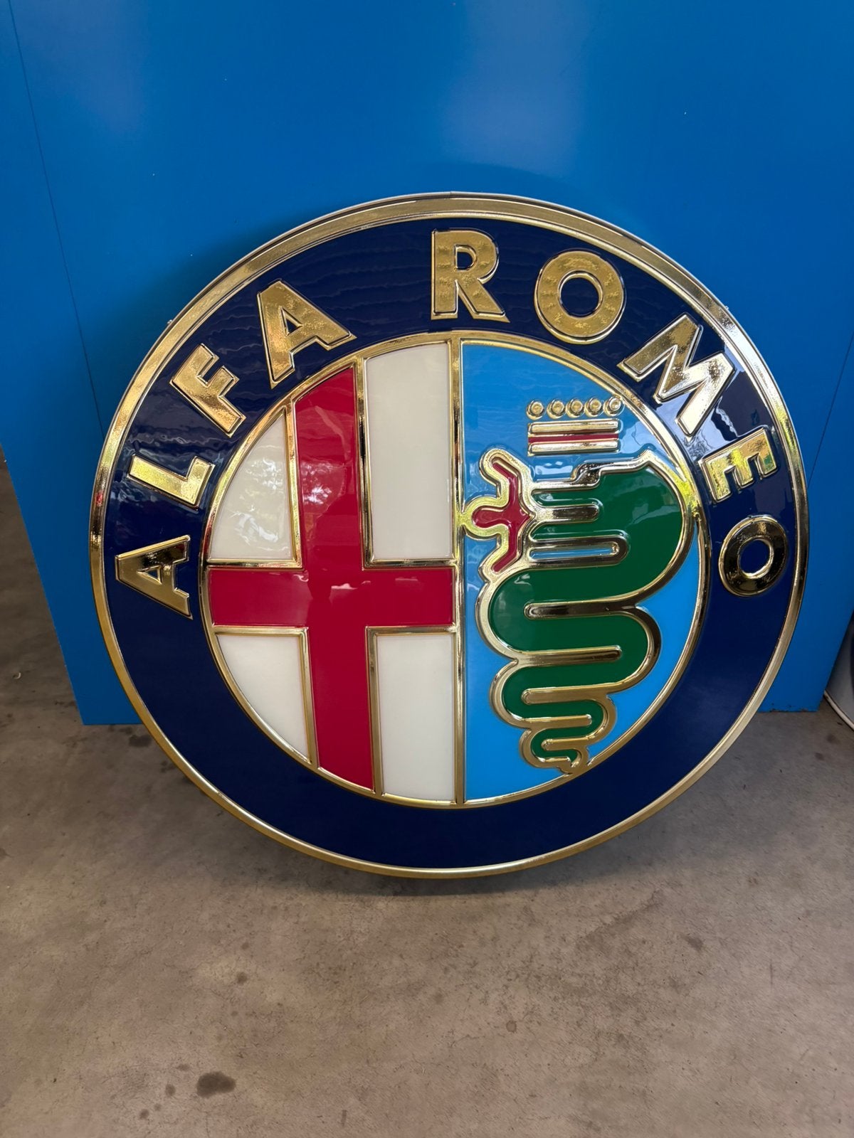 Enseigne lumineuse alfa romeo  a 600€ prix fixe, Collections, Enlèvement, Comme neuf, Panneau publicitaire