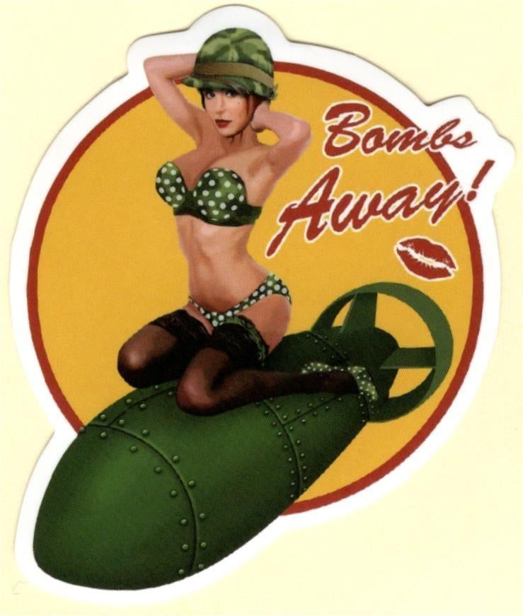 Pin Up Girl Bombs Away sticker #203, Verzenden, Nieuw