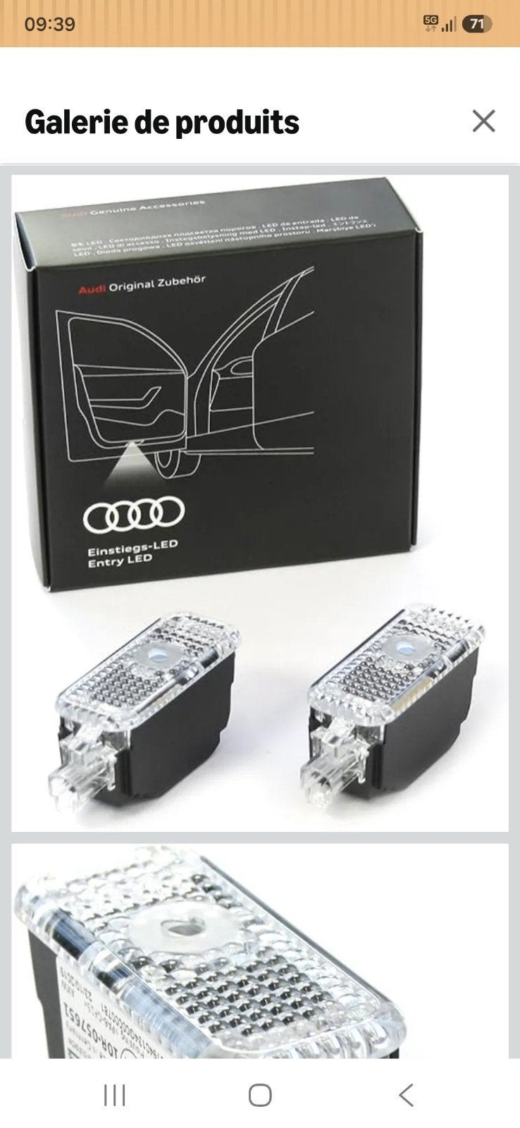 projecteur led audi, Enlèvement
