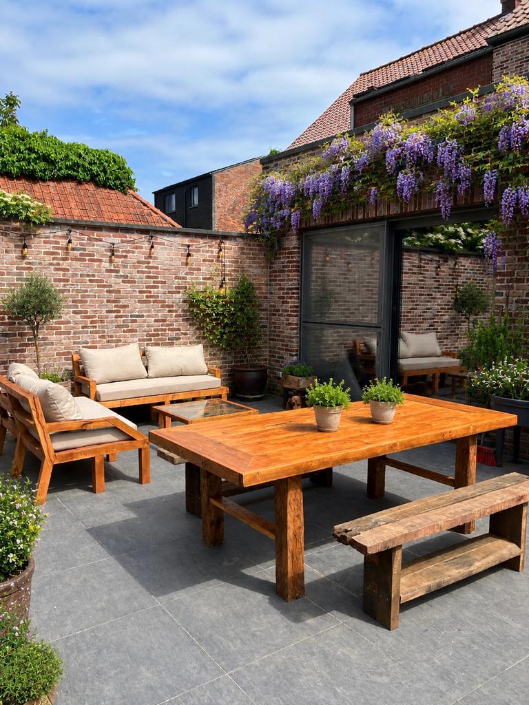 Stijgerhouten tafel, Ophalen of Verzenden, Zo goed als nieuw