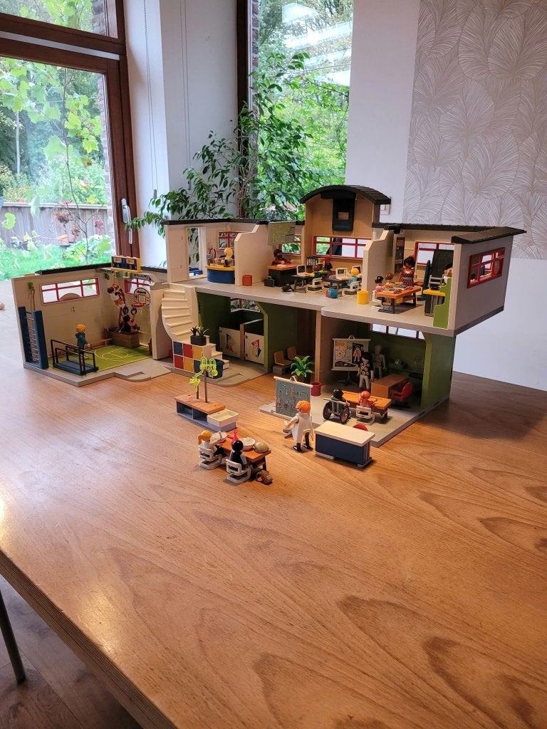 Playmobil school+gym, geschiedenis- en scheikundekamer, Ophalen, Gebruikt, Complete set, Overige typen