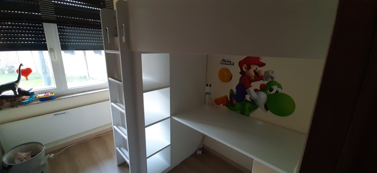 Ikea hoogslaper met kast en bureau, Maison & Meubles, 90 cm, Une personne, 180 à 200 cm, Enlèvement