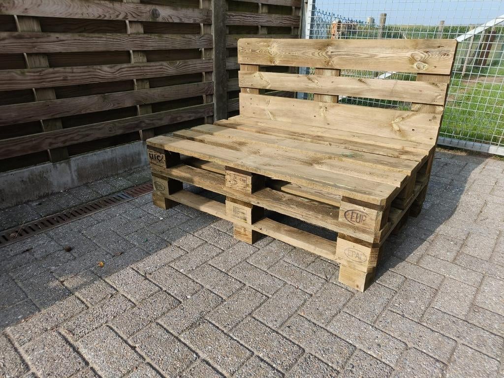 Houten palletten lounge zithoek geimpregneerd tuin bank, Tuin en Terras, Tuinbanken, Ophalen, Hout