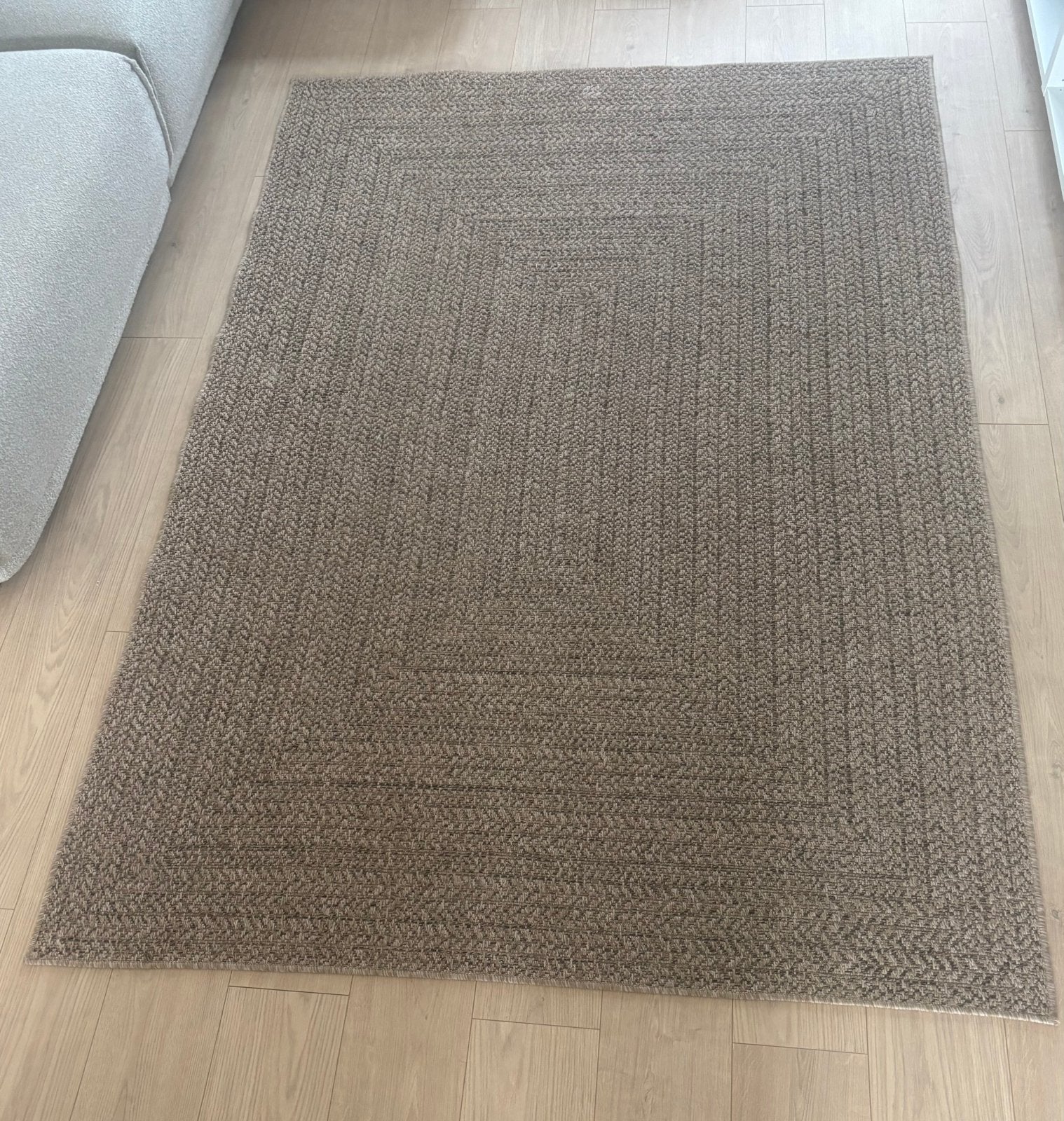 Binnen- of buitentapijt jute, Maison & Meubles, Ameublement | Tapis & Moquettes, Enlèvement ou Envoi, Comme neuf, Brun, Rectangulaire