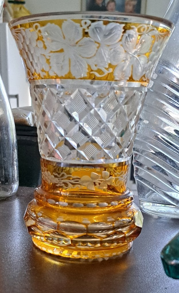 Vase vintage en cristal de Bohême, Antiquités & Art, Enlèvement ou Envoi