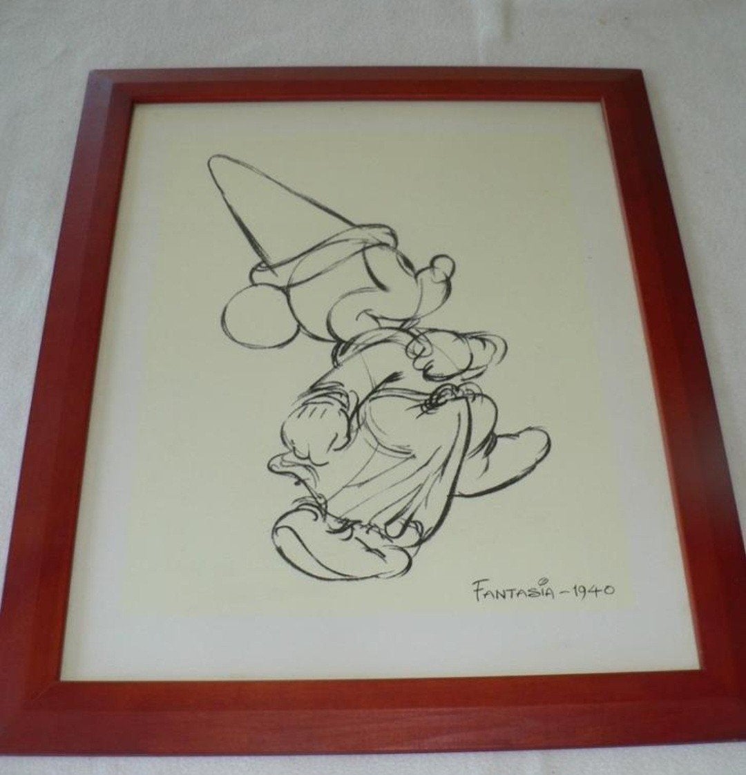 grote zeefdruk tekening mickey mouse, Verzamelen, Ophalen, Mickey Mouse