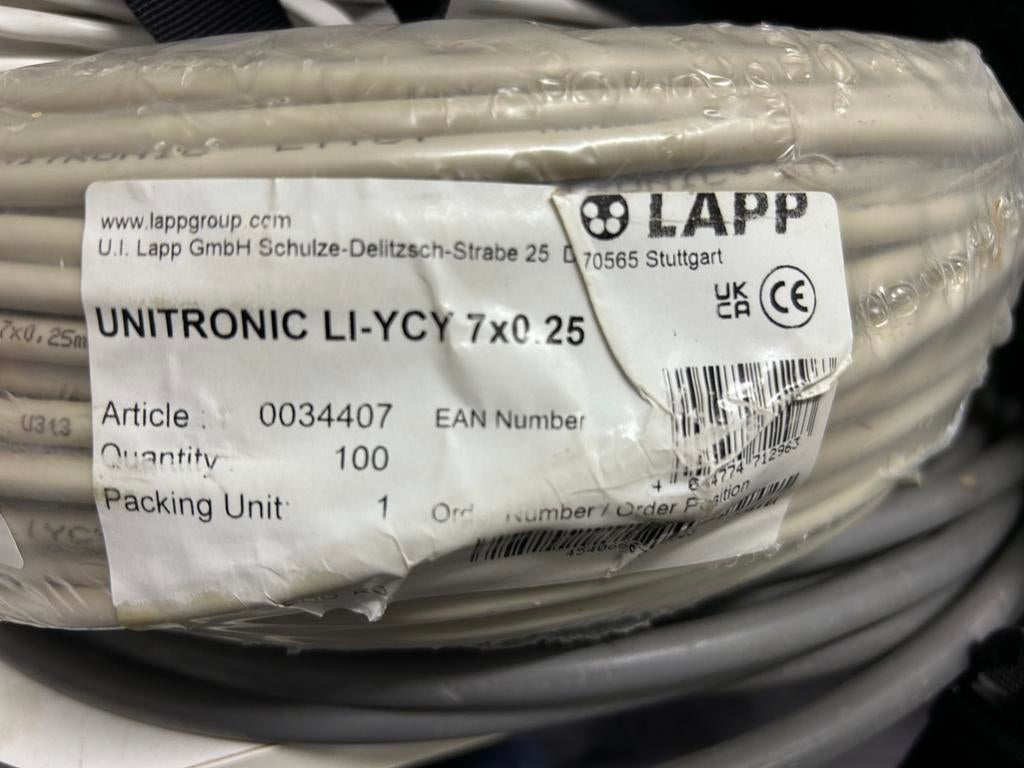 Cable unitronic 7x0,25 LIYCY, Enlèvement ou Envoi, Comme neuf