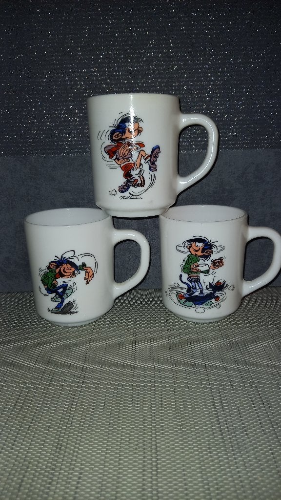 Tasses Guust Flater, Collections, Personnages de BD, Enlèvement ou Envoi, Gaston ou Spirou, Utilisé