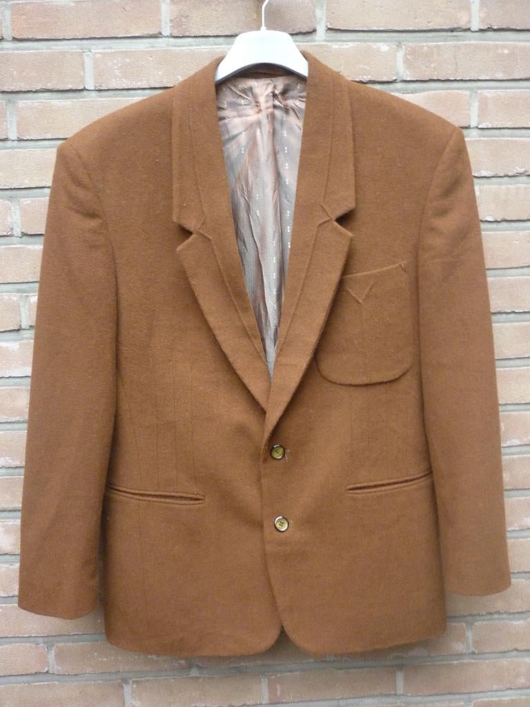 Wollen-Polyester Blazer Dino Ferrata, Bruin, Maat 48/50 (M), Ophalen of Verzenden, Zo goed als nieuw