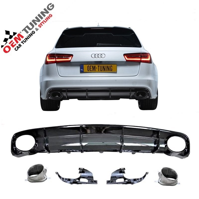 Diffuser geschikt voor A6 S6 | RS-Style | 2014 – 2018 |, Nieuw, Achter, Bumper, Audi