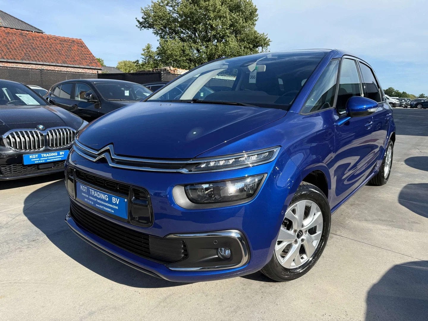 Citroën C4 Spacetourer 1.2i 130PK NAVIGATIE CARPLAY LED CAM, Auto's, Stof, Gebruikt, 1199 cc, Blauw