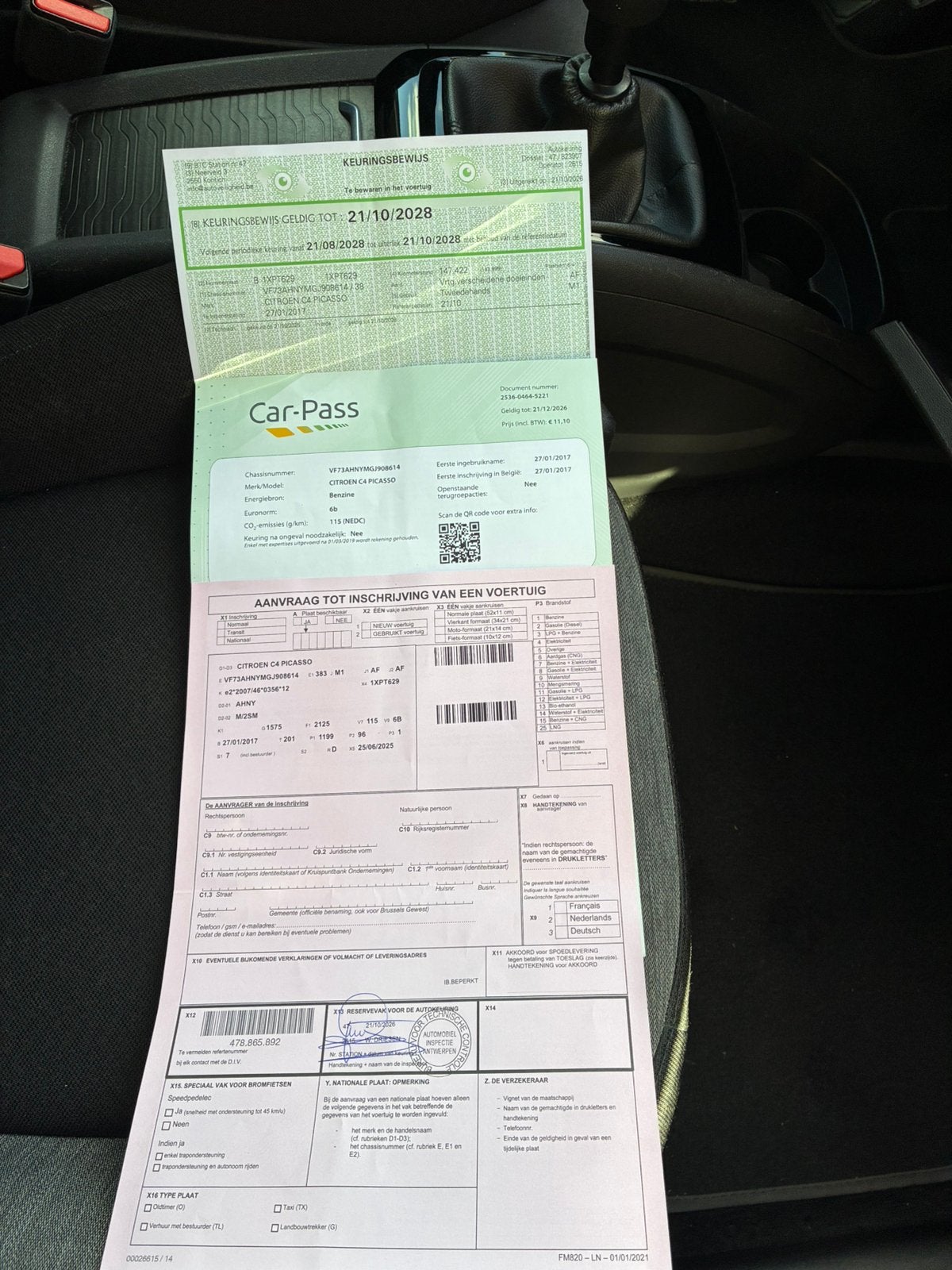 Citroen c4 Picasso 2017 benzine 7 places 147.xxx km, Autos, Achat, Particulier, C4, Essence