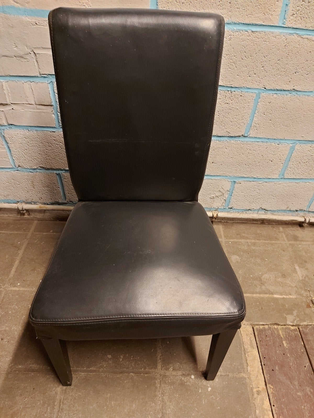 Lot de 6 chaises IKEA Henriksdal – Cuir noir, Enlèvement, Noir, Bois