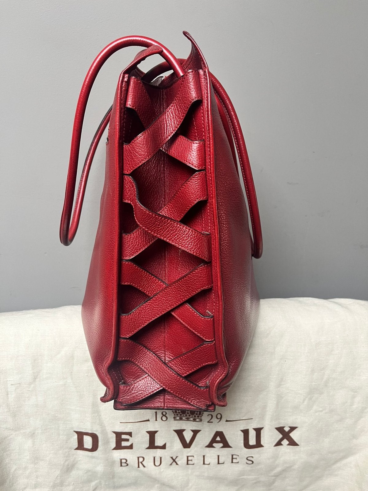 Delvaux ‘Szekely 1992’ handtas, Ophalen of Verzenden, Gebruikt, Rood, Handtas