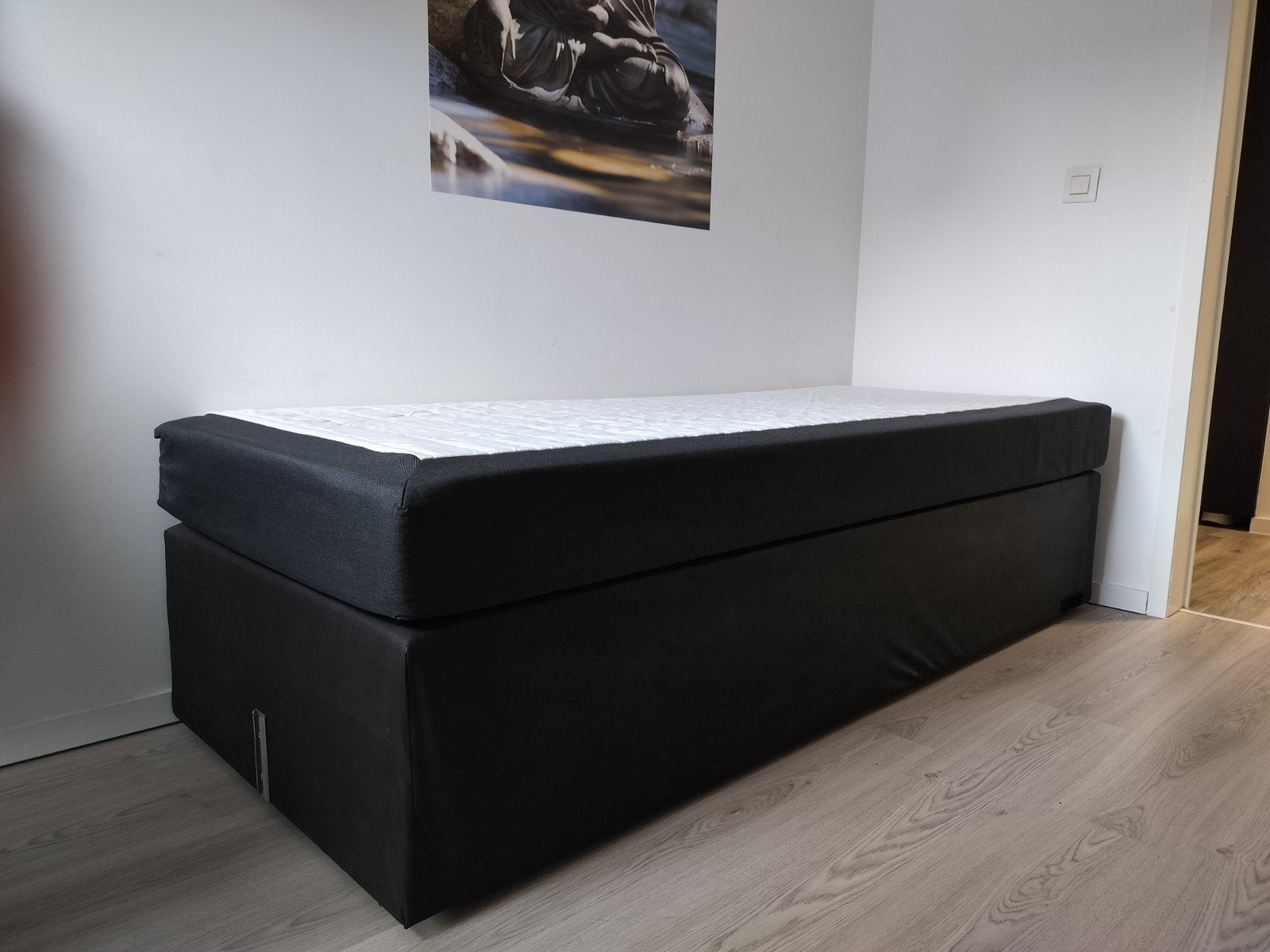 Boxsprings 80x200 zwart als nieuw, Ophalen, Zwart