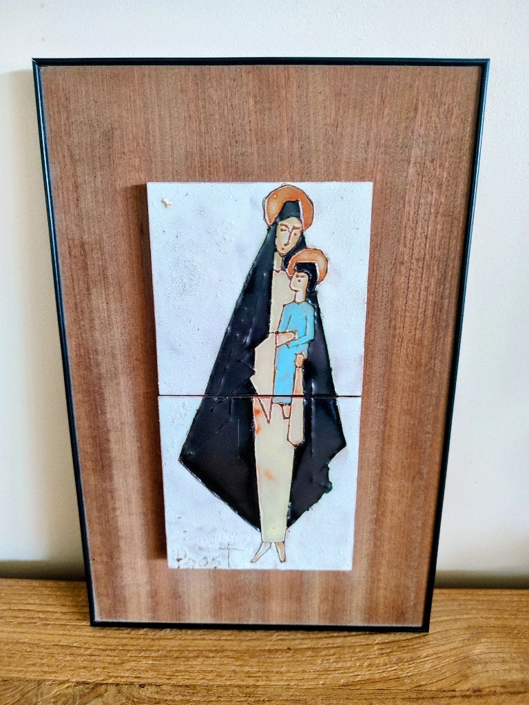 Vierge à l'Enfant stylisée Mid Century. P. Oosterlinck POOST, Enlèvement ou Envoi