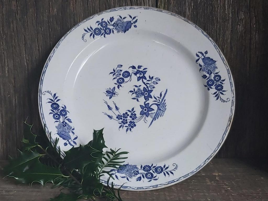 Prachtig grote oude (serveer) schaal Grand Bouquet 1855, Antiek en Kunst, Antiek | Servies los, Ophalen of Verzenden