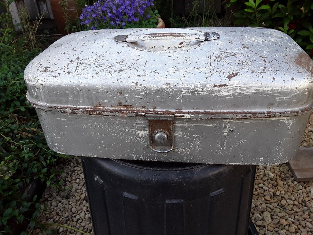 Vintage Amerikaanse tackle box/tool box, Ophalen of Verzenden, Gebruikt, Overige typen