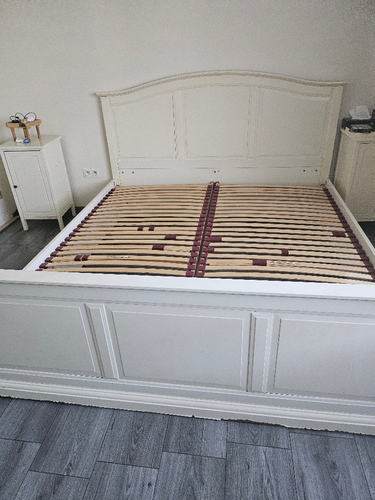 Tweepersoonsbed, Huis en Inrichting, Ophalen, Gebruikt, Wit, Tweepersoons