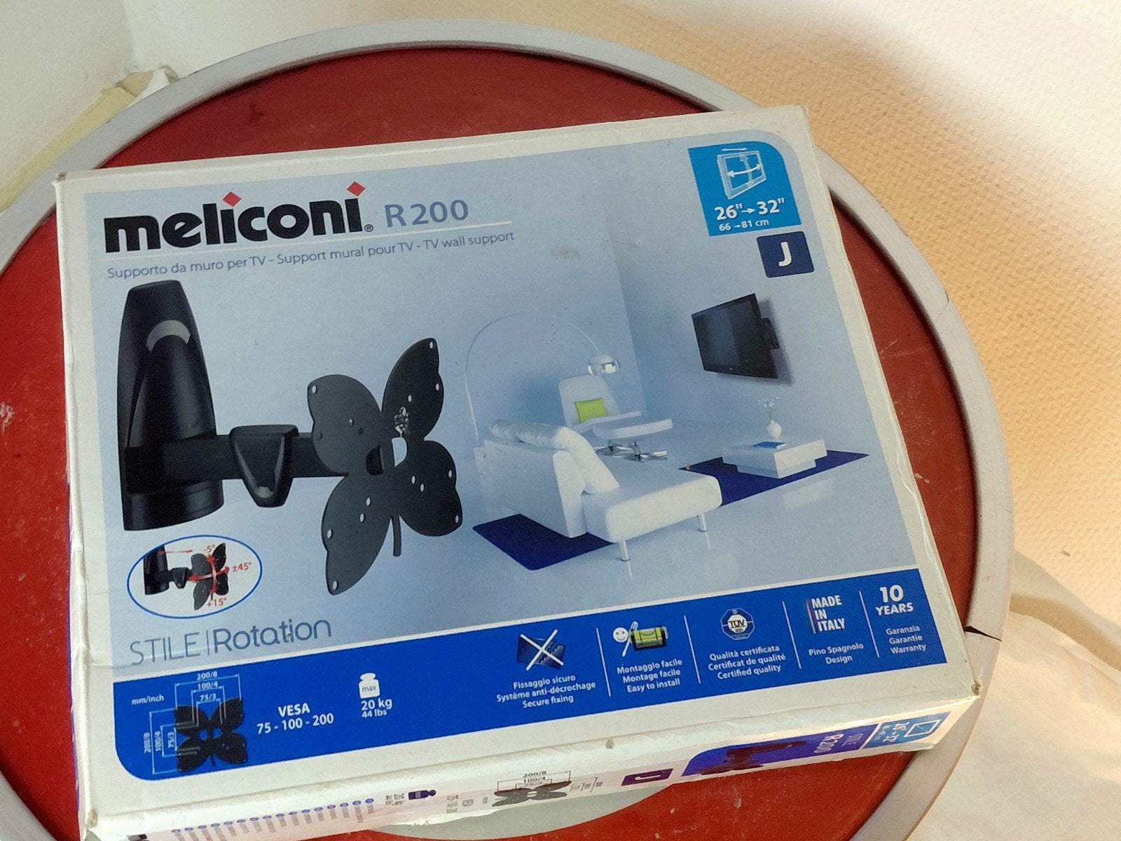 Support Mural TV Articulé Meliconi R200 VESA (26" à 32"), Enlèvement ou Envoi, Comme neuf
