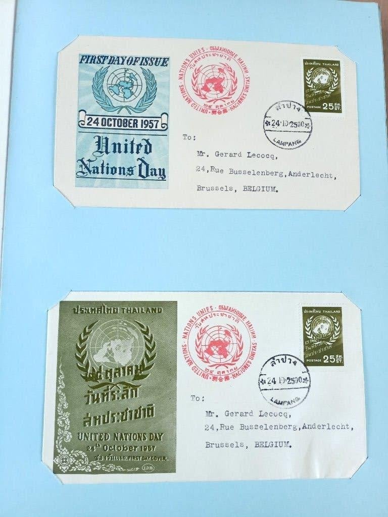 8 FDC Thailand 1957/58, Postzegels en Munten, Ophalen of Verzenden