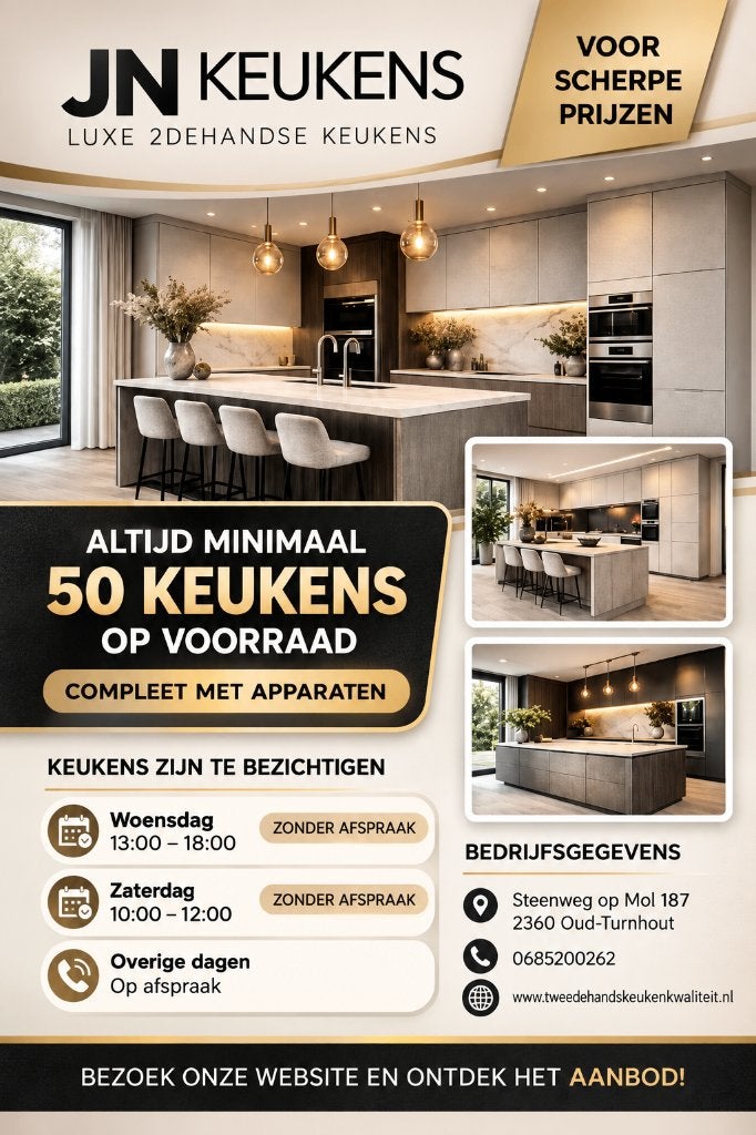 WOENSDAG 7 oktober open van 13.00 tot 18.00 uur welkom, Huis en Inrichting, Greeploos, Wit, Dubbelwandige keuken, Ophalen of Verzenden