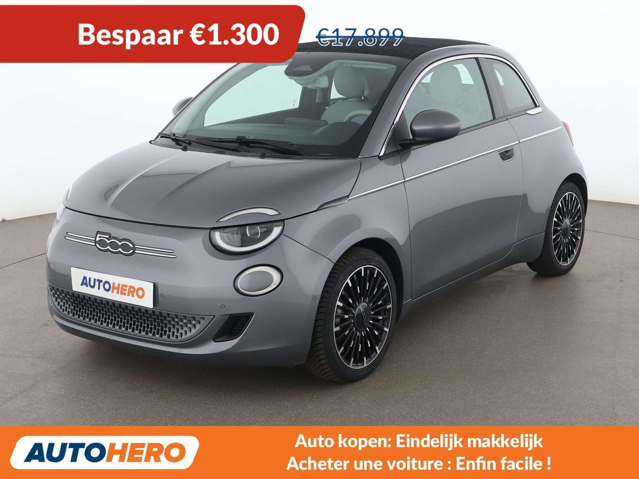 Fiat 500E electric drive 87 kW 'la Prima' (automatique), Autos, Cuir, Argent ou Gris, Achat, 87 kW