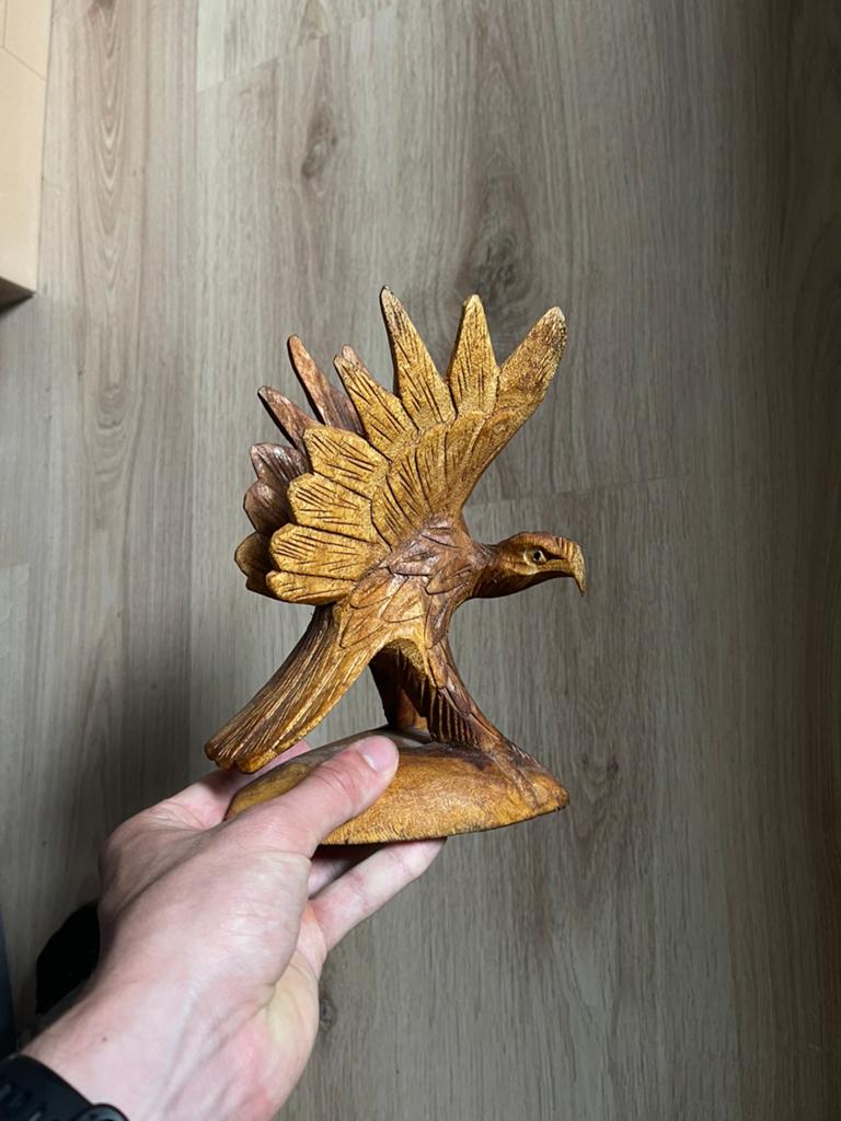 Houten beeld Vogel, Statue, Bois, Enlèvement ou Envoi, Brun