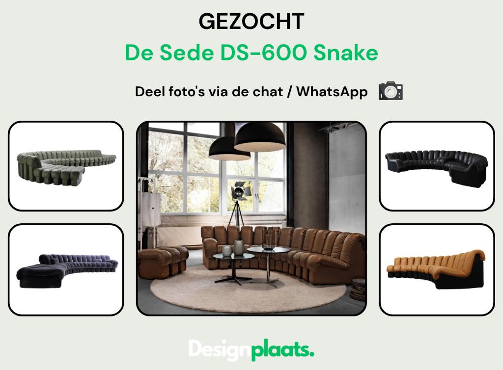 GEZOCHT: De Sede DS-600 Snake — Direct Inkoop, Huis en Inrichting, Ophalen of Verzenden, Stof, Bankstel Bank Zetels Sofa Hoekbank Design bank