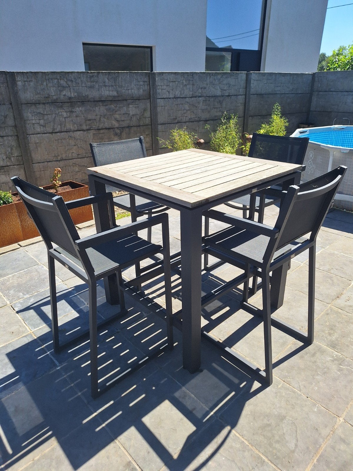 Teak bartafel set buiten, Ophalen, Teakhout
