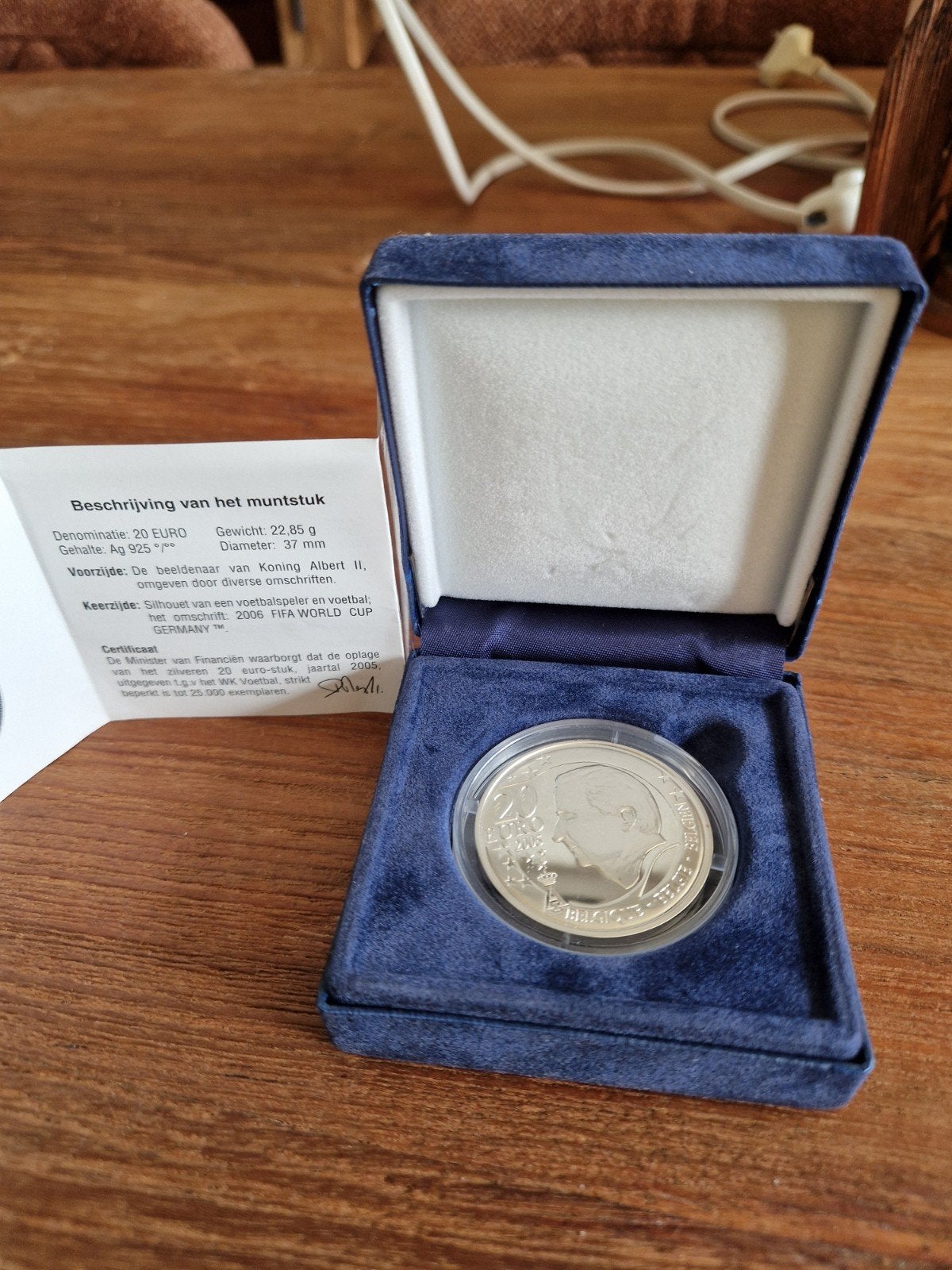 Zilveren 20 Euro België 2005 - FIFA WK Voetbal 2006 proof, Timbres & Monnaies, Monnaies | Europe | Monnaies euro, Enlèvement ou Envoi