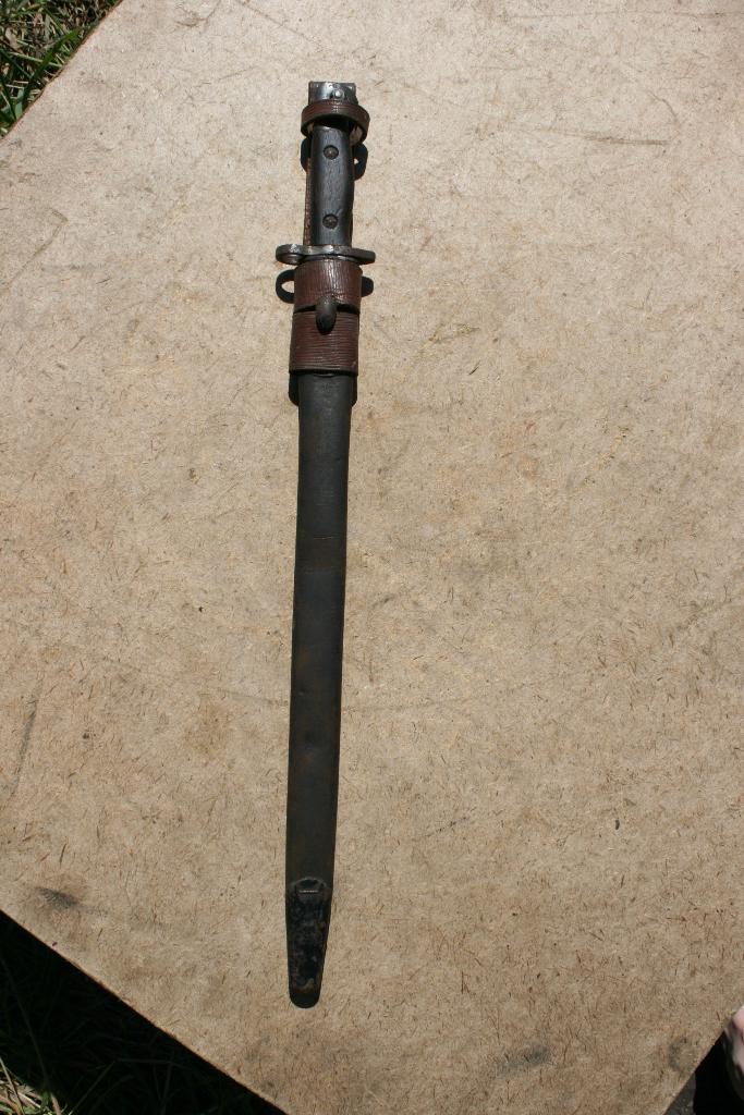 Baïonnette Wilkinson 1907 WW1 Gousset Cuir jus, Collections, Objets militaires | Général, Enlèvement ou Envoi, Autres