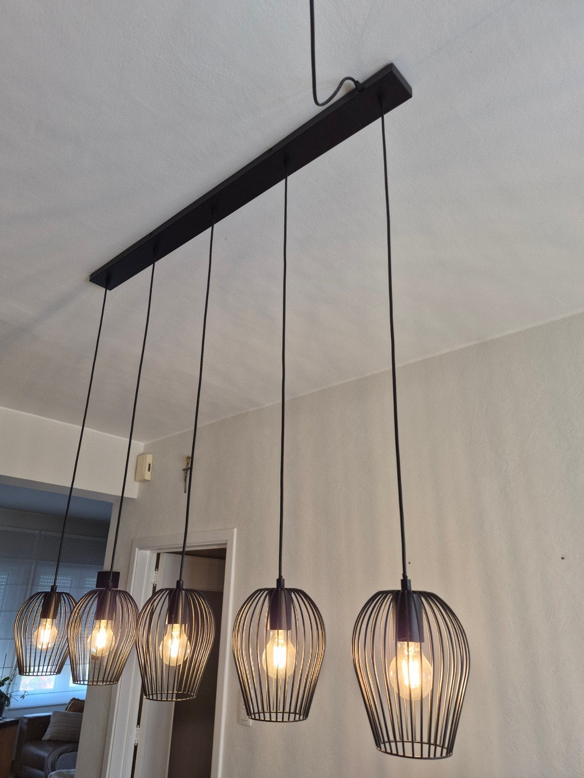 Lampe suspendue à 5 lumières, Enlèvement, Comme neuf, Métal, E27 (grand)