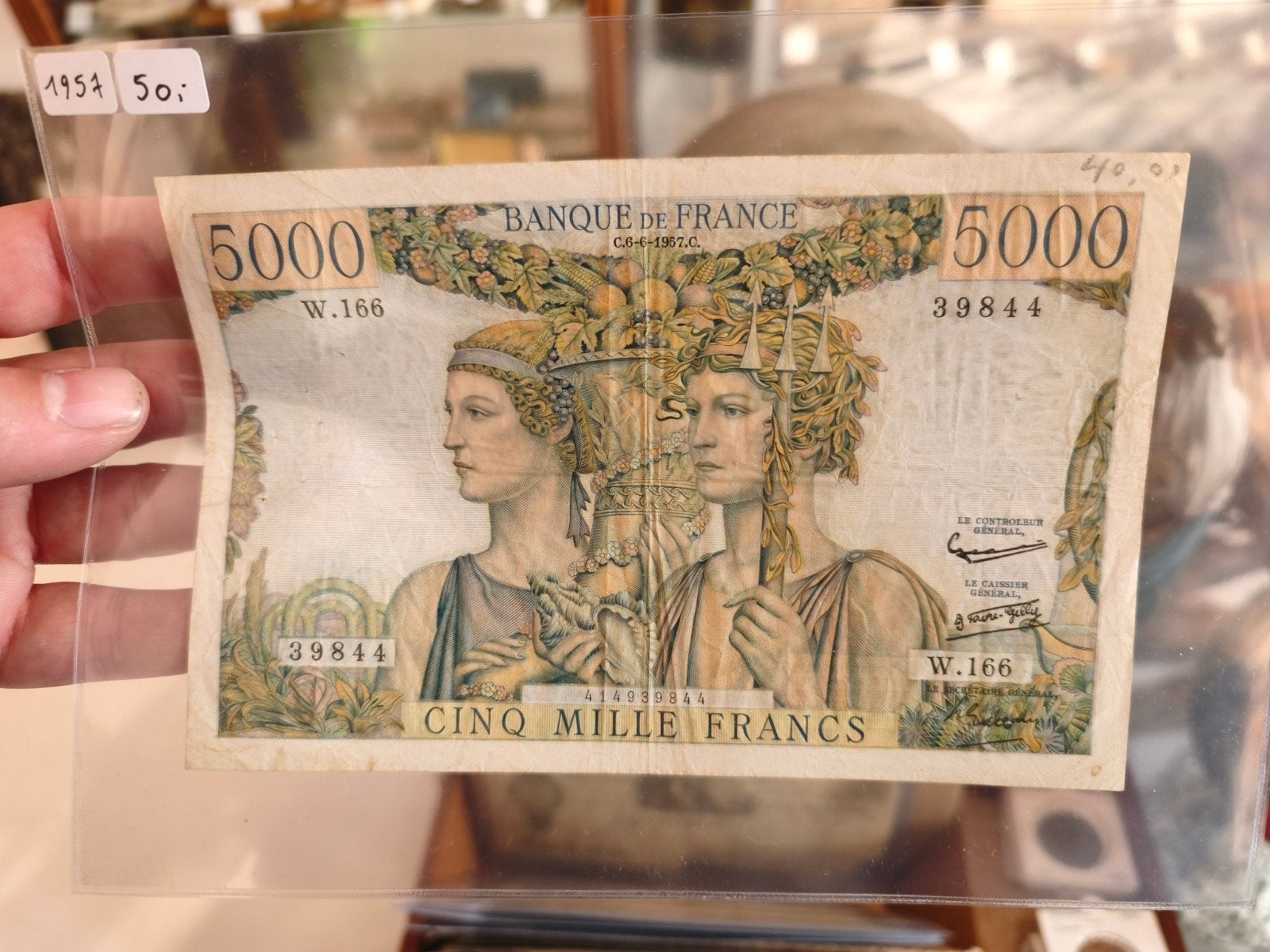 5000 Franse frank 1957, Postzegels en Munten, Ophalen of Verzenden