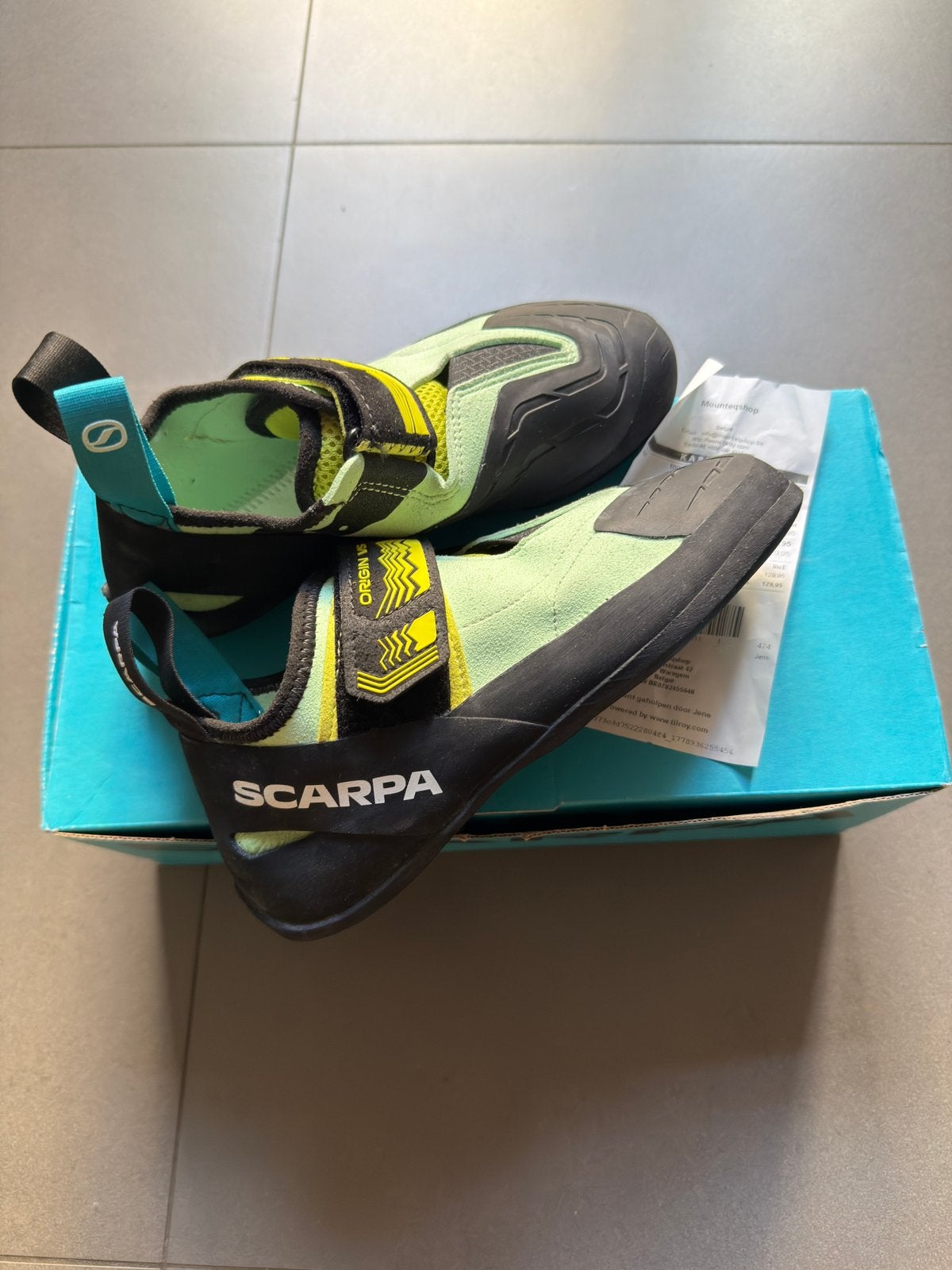 Scarpa Origin VS taille 38 - chaussons d'escalade, Enlèvement ou Envoi, Comme neuf, Chaussons d'escalade
