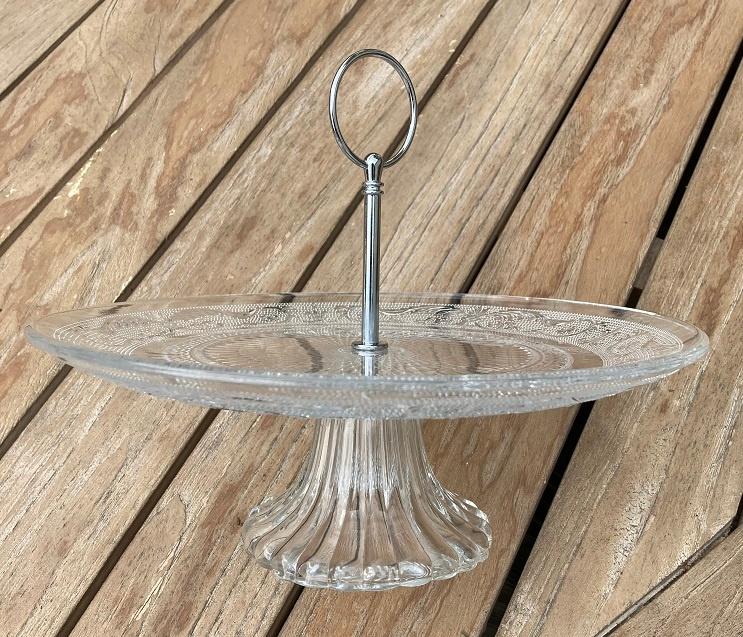 GLAZEN ETAGERE ENKELE - BONBONNIERE OP VOET DIA 25 CM, Ophalen of Verzenden, Nieuw