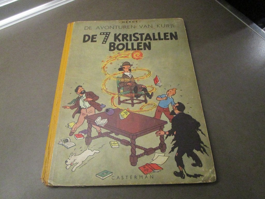 Kuifje - De 7 kristallen bollen - 1948 - 2e druk, Enlèvement ou Envoi, Une BD, Utilisé, Hergé